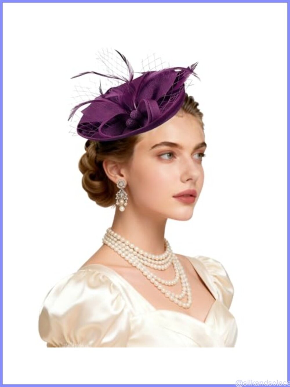 Ammiko Fascinator Hat Feather Pillbox Derby Tea Party Headband